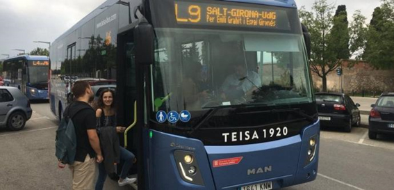 La nueva línea de bus L9, que une Salt y la UdG, recibe una nota de 8,9 por los usuarios